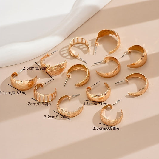 Elegant Lxalry Liquid Metal Fusion Stud Set 14K Gold Silver Prism