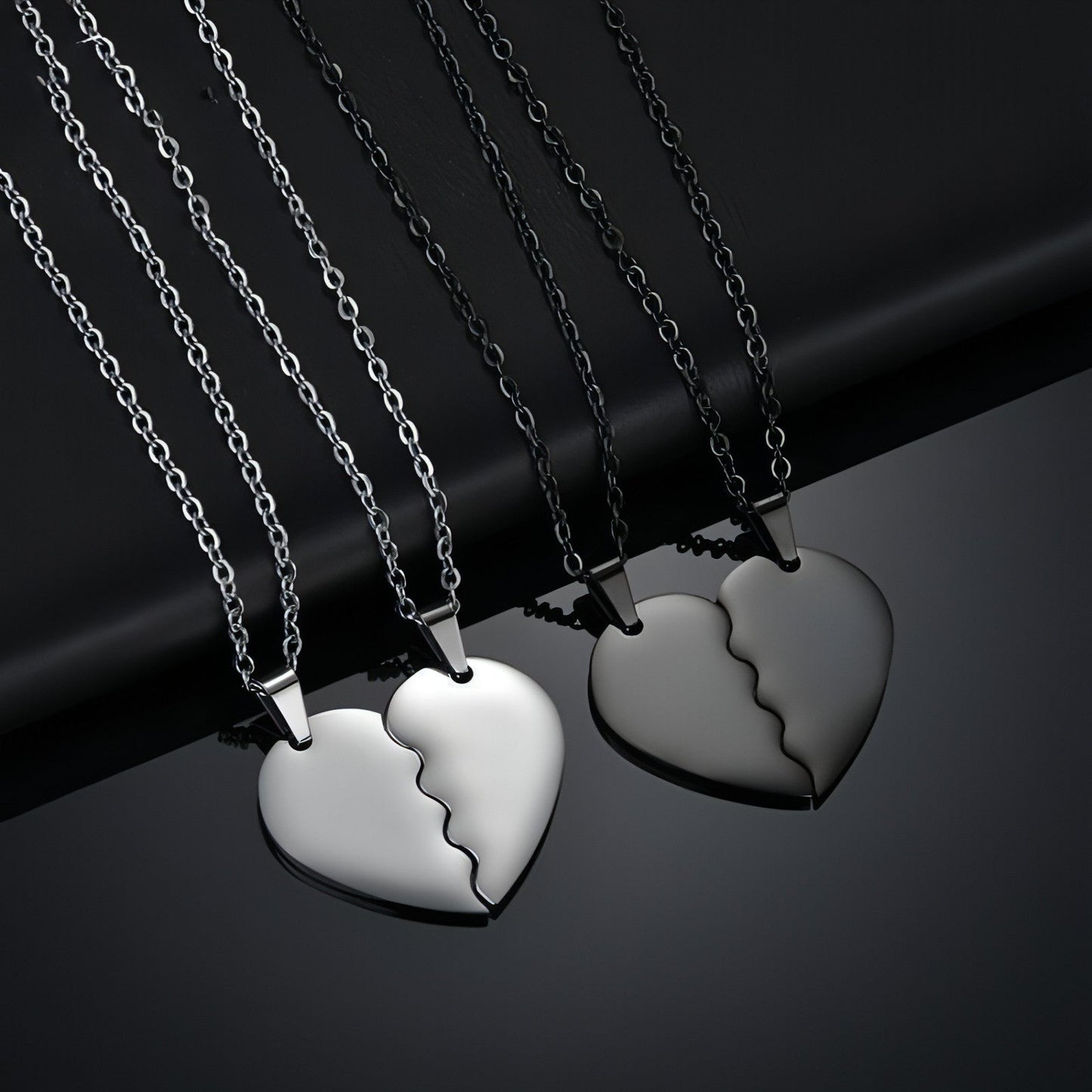 π Couple Heart Puzzle Necklace β Two Halves, One Love