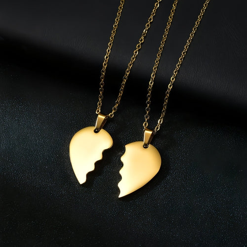 π Couple Heart Puzzle Necklace β Two Halves, One Love