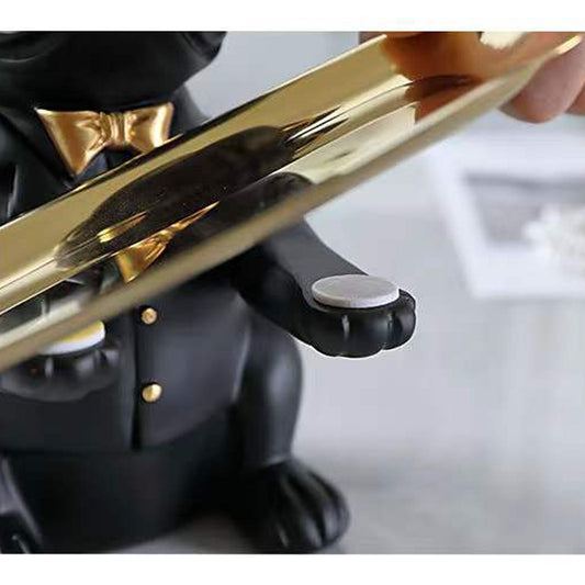 French Bulldog Statue Home Decoration, Cute Dog Statue With Tray