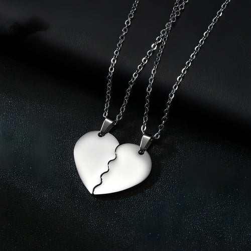 π Couple Heart Puzzle Necklace β Two Halves, One Love