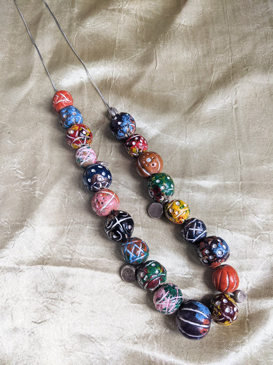Multicolor stones necklace with silver chain