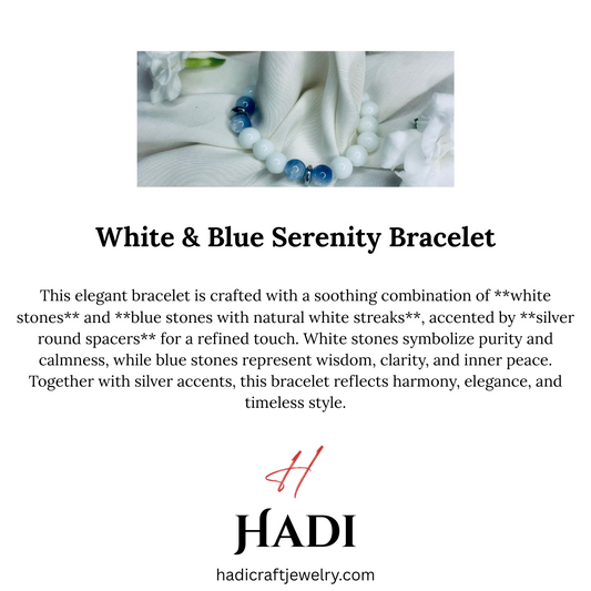 Blue Lace Agate and White Howlite Bracelet with Silver Spacers