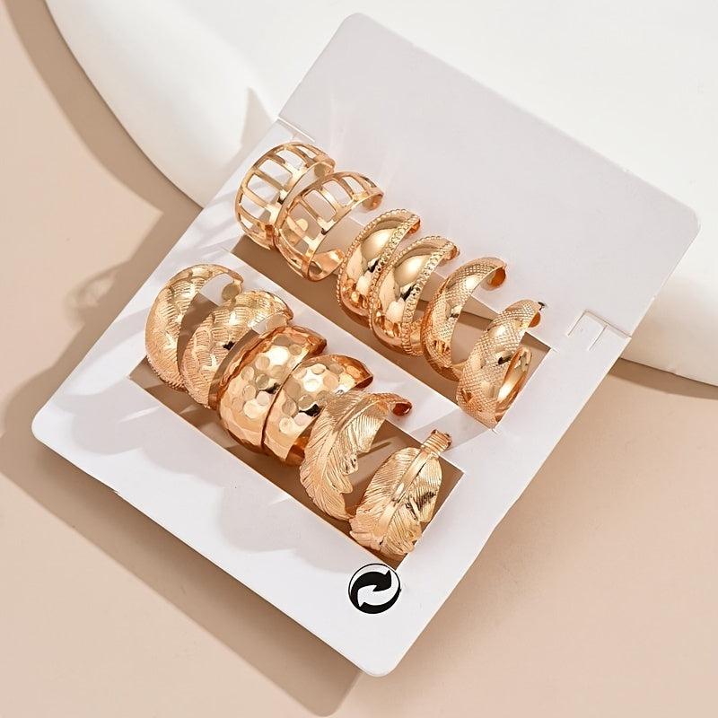 Elegant Lxalry Liquid Metal Fusion Stud Set 14K Gold Silver Prism