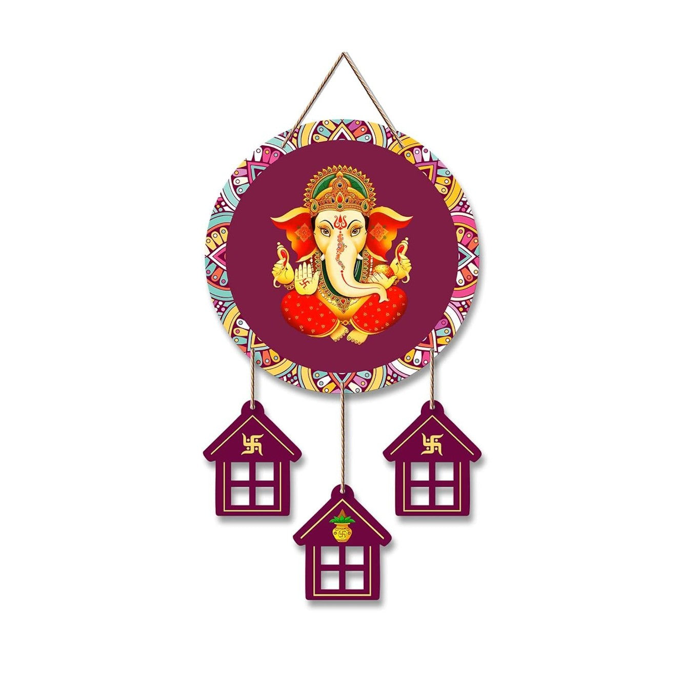 Lord Ganesha Wooden Wall Hanging Decorative Items for Home