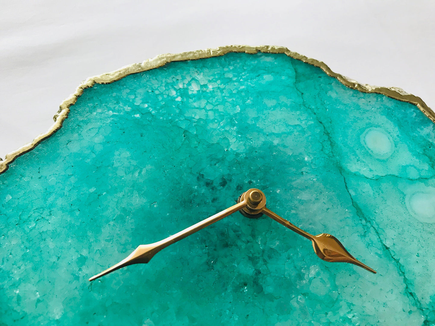 Aqua Agate Large Wall Clock/Desk Clock/Personalised Momento