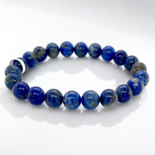 Lapis Lazuli Bracelet Stretch Fit Handmade Gemstone 8mm