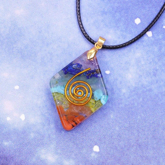 Orgone Stone Sweater Chain Necklace Orgonite Necklace Reiki Healing