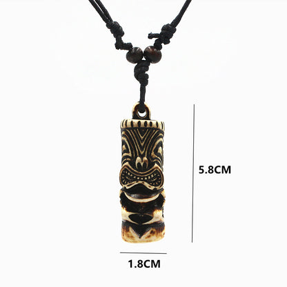 Tiki Statue Pendant Necklace Ornament