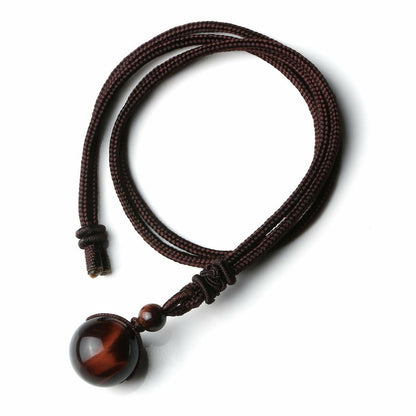 Fashion 16mm Natural Obsidian Pendant Amethyst Necklace For Men And