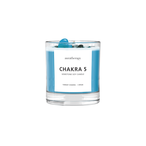 Chakra 5 Lapis Lazuli Gemstone Candle