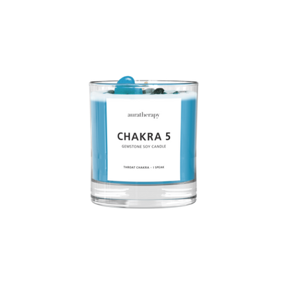 Chakra 5 Lapis Lazuli Gemstone Candle
