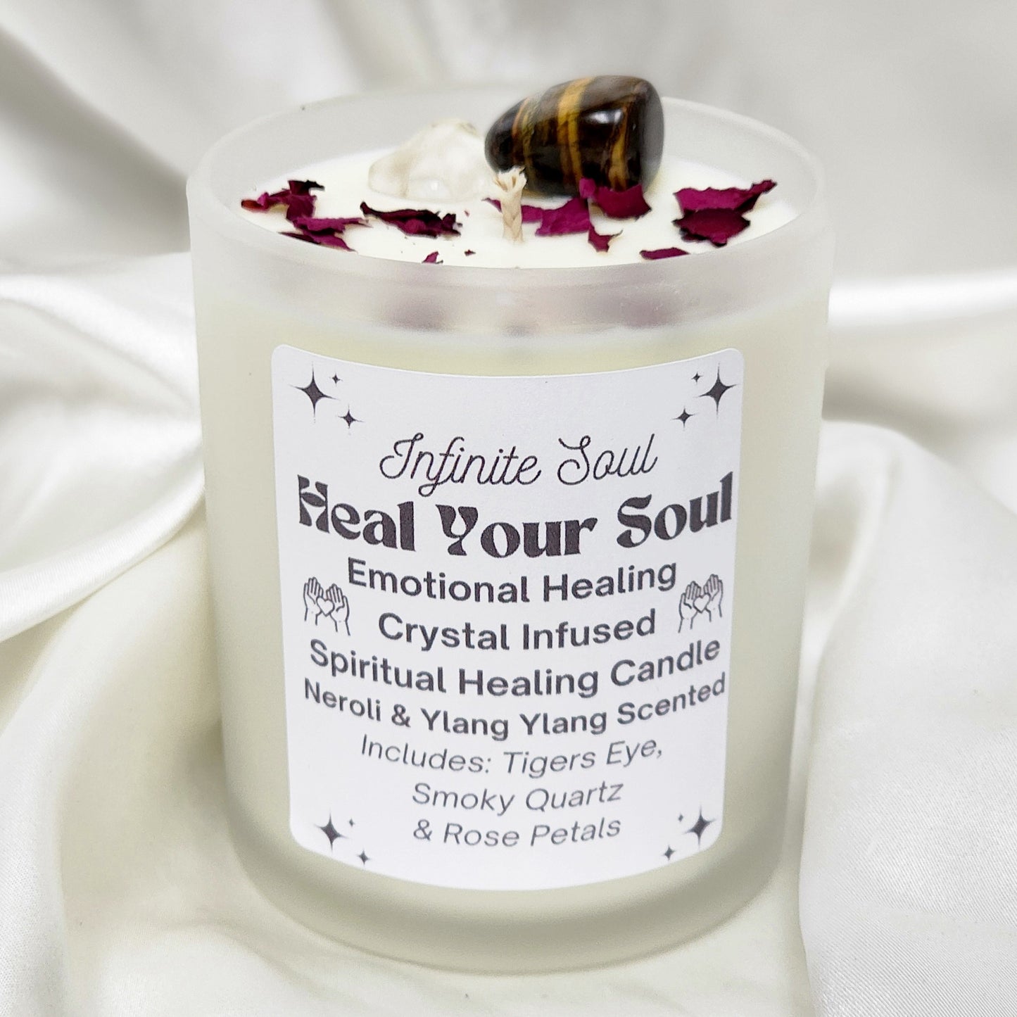 Heal your Soul: Emotional Healing Crystal Infused Candle -  Neroli &