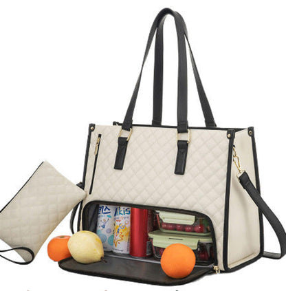 Elegant 2-in-1 Women’s Tote Bag with Insulated Lunch Compartment