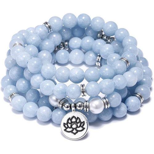 Amazon Stone Tiger Eye Stone Bracelet Necklace 108 Buddha Beads Lotus