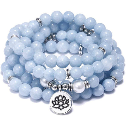 Amazon Stone Tiger Eye Stone Bracelet Necklace 108 Buddha Beads Lotus