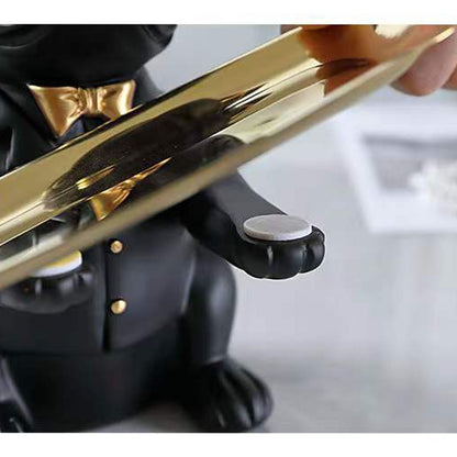 French Bulldog Statue Home Decoration, Cute Dog Statue With Tray