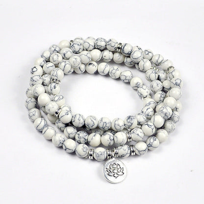 Amazon Stone Tiger Eye Stone Bracelet Necklace 108 Buddha Beads Lotus