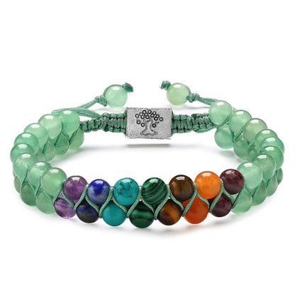 Fashion Jewelry 6mm 7 Chakra Stone Bead Yoga Meditation Bracelet