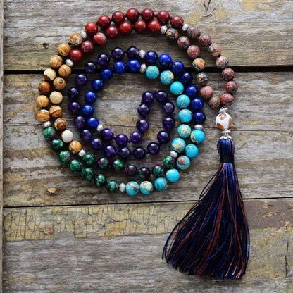 7 Chakra Mala Tassel Necklace