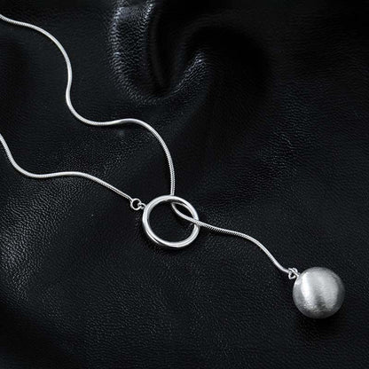 Ins Round Ball Ring Long Necklace Fashion Personality Temperament