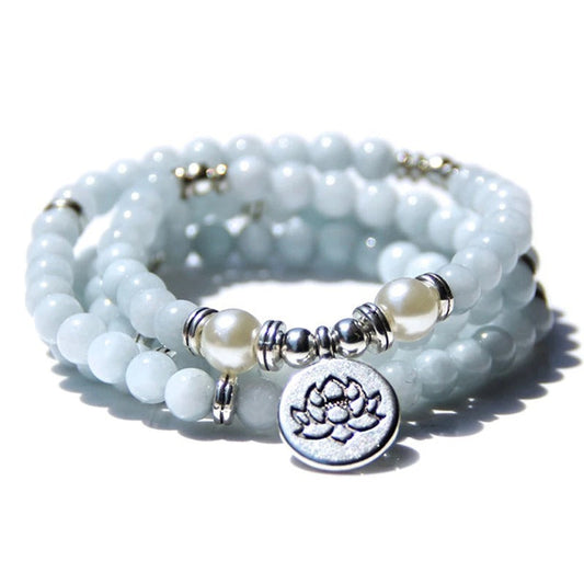 Amazon Stone Tiger Eye Stone Bracelet Necklace 108 Buddha Beads Lotus