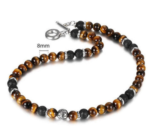 Amazon Stone Tiger Eye Stone Bracelet Necklace 108 Buddha Beads Lotus