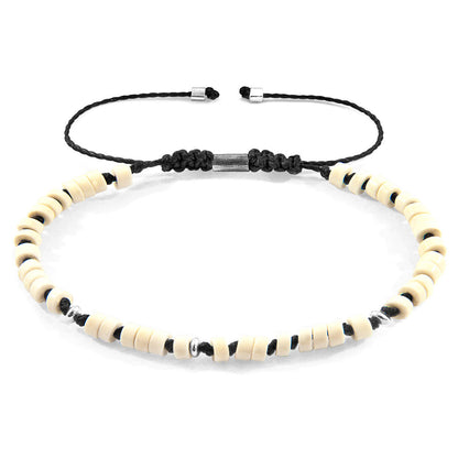 White Turquoise Percy Silver and Stone SKINNY Macrame Bracelet