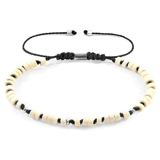 White Turquoise Percy Silver and Stone SKINNY Macrame Bracelet