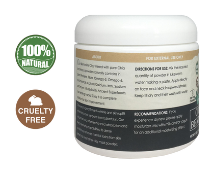 Chia & Maca Healing Bentonite Clay Natural Face Mask Powder, 1 Pound
