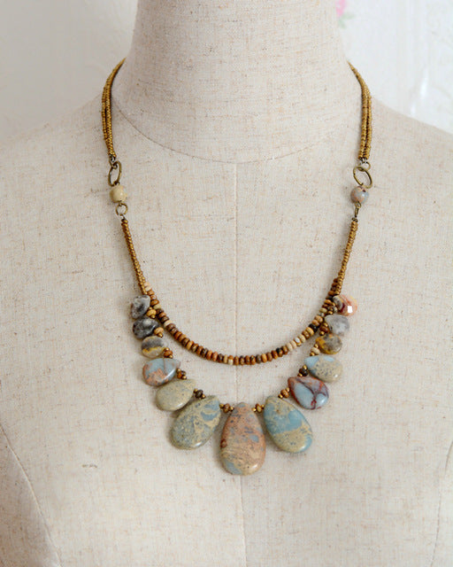 Chokers Necklaces for Women Teardrop Natural