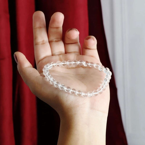 Clear Quartz Round Beads Bracelet