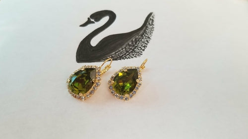 Swarovski Crystal Pear Shaped Statement Earrings, Bridal/Bridesmaid