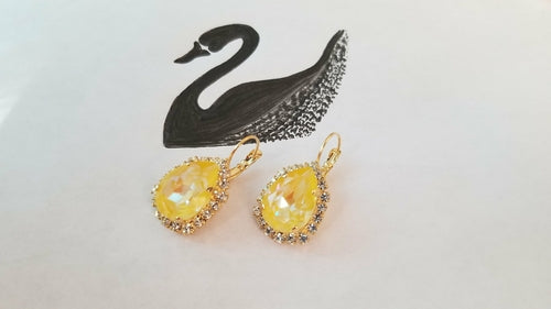 Swarovski Crystal Pear Shaped Statement Earrings, Bridal/Bridesmaid