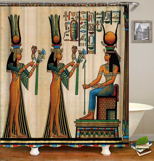 Egyptian Princess Colorful Painting Shower Curtain