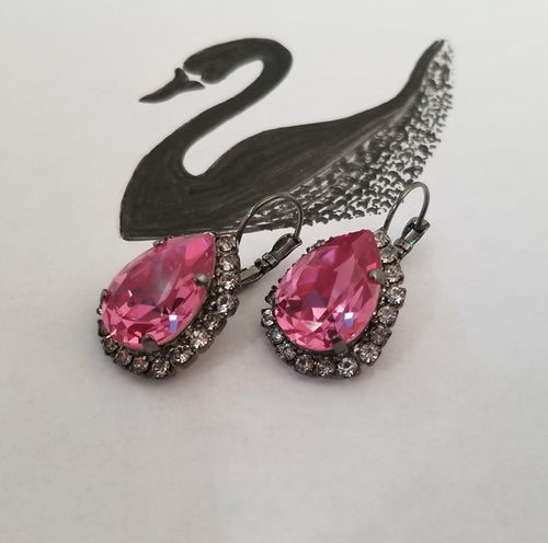 Swarovski Crystal Pear Shaped Statement Earrings, Bridal/Bridesmaid