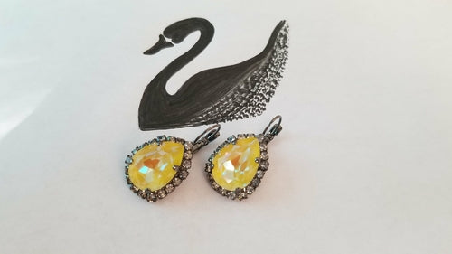 Swarovski Crystal Pear Shaped Statement Earrings, Bridal/Bridesmaid