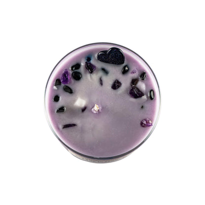Chakra 6 Amethyst & Tourmaline Gemstone Candle