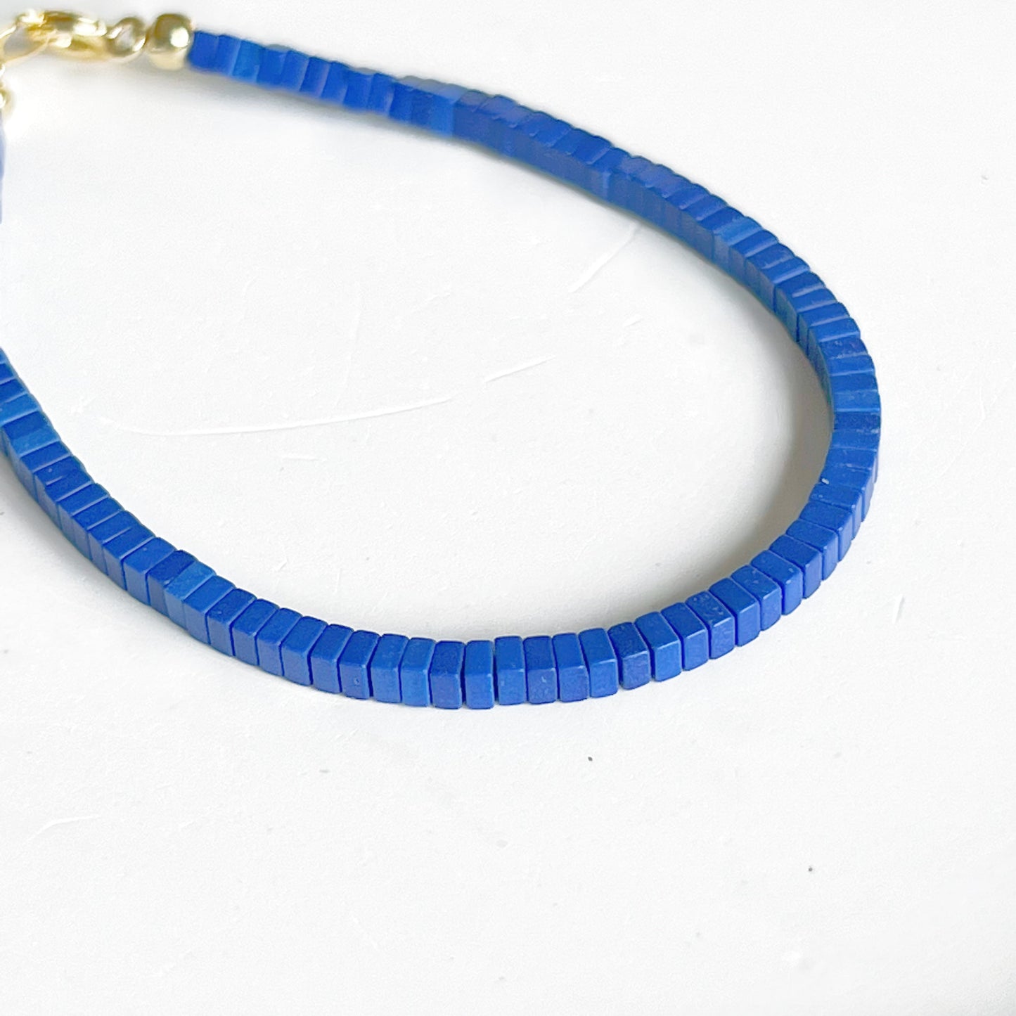 Natural Lapis lazuli Square Beaded Bracelet