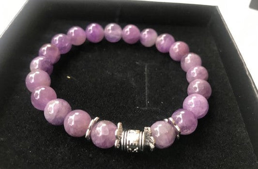 Amethyst Bracelet, Amethyst Bead Bracelet, Amethyst Crystal
