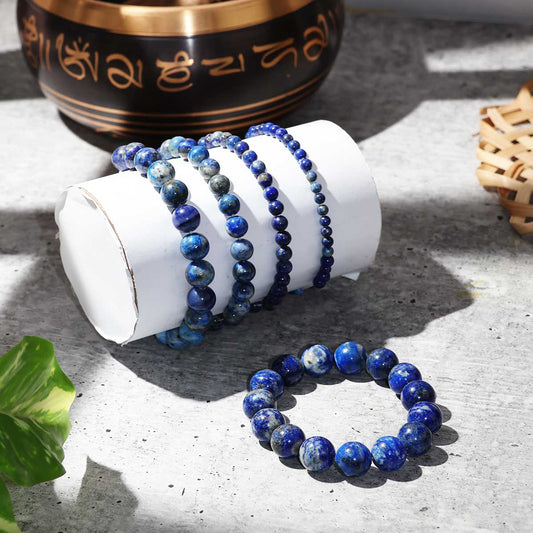 Lapis Lazuli Round Beads Bracelet