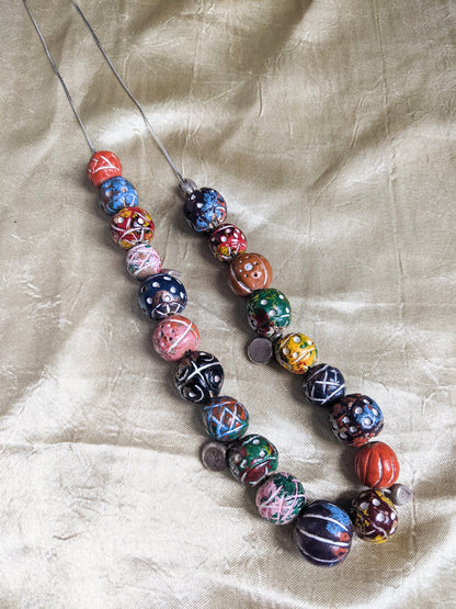Multicolor stones necklace with silver chain
