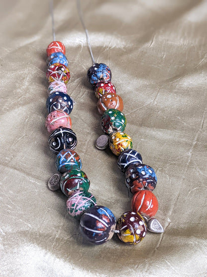 Multicolor stones necklace with silver chain