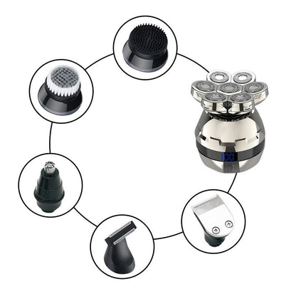 Men’s 6-in-1 Electric Head Shaver for Bald Men Cordless Rechargeable