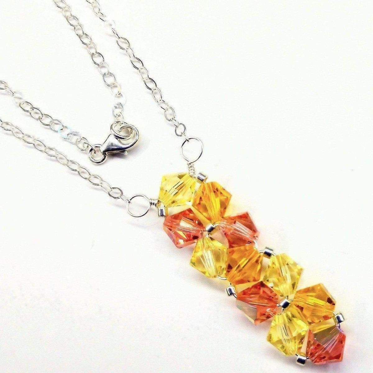 Handmade Wire Woven Crystal Rock Candy Necklace in Various Colors