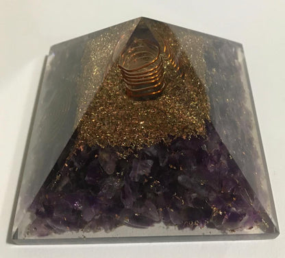 Amethyst Orgone Pyramid EMF protection Chakra Crystal Healing Reiki