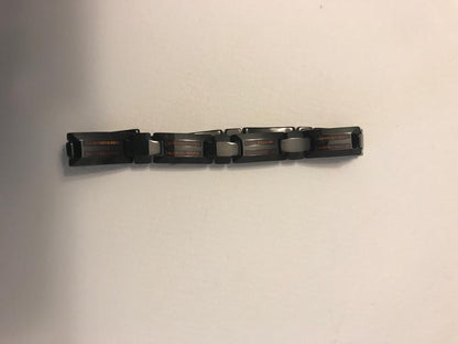 Magnetic Bracelet 316 Tungsten Stainless Steel, Wood Inlay Bangle