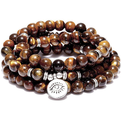 Amazon Stone Tiger Eye Stone Bracelet Necklace 108 Buddha Beads Lotus