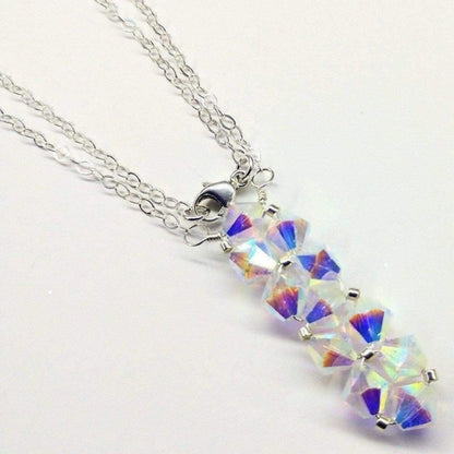 Handmade Wire Woven Crystal Rock Candy Necklace in Various Colors