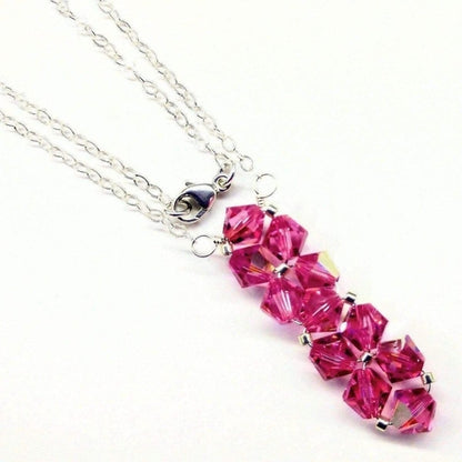 Handmade Wire Woven Crystal Rock Candy Necklace in Various Colors